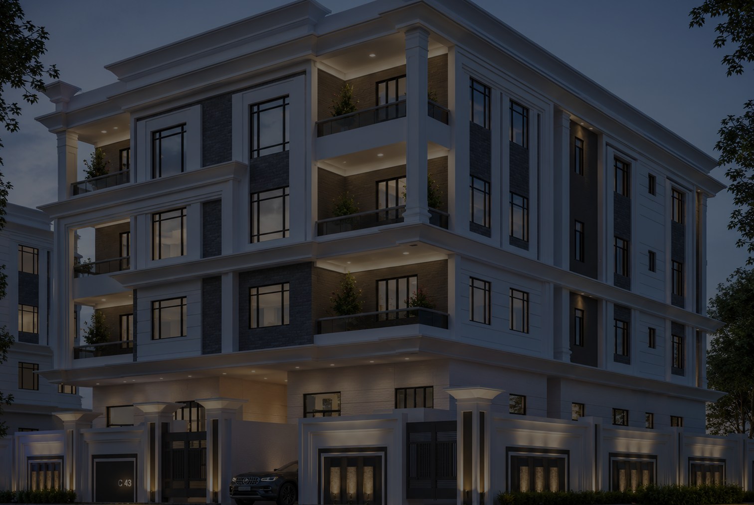 Night render of Tree's 6th of October residence